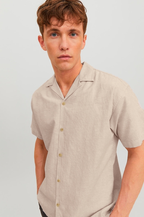 Jack & Jones Summer Linen Resort Shirt SS Crockery