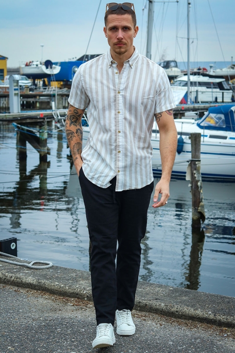 Jack & Jones PLAIN FRED SHIRT SS Crockery