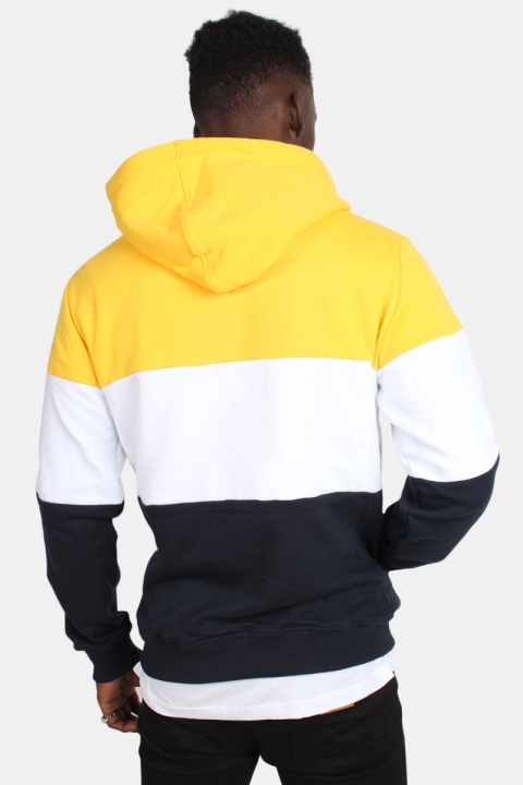 Urban Classics TB1870 3-Tone Hoodie Chrome Yellow/White/Navy