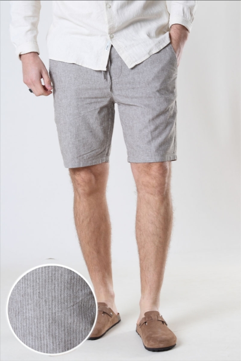 ONLY & SONS Linus Life Linen Mix Stripe Shorts Teak