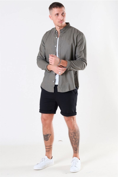 Clean Cut Copenhagen Cotton Linen Shirt Dusty Green