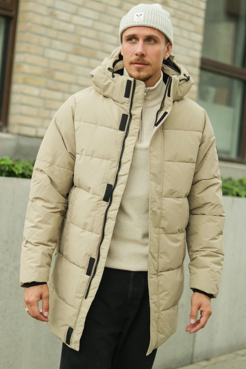 ONLY & SONS CARL LONG QUILTED COAT Chinchilla