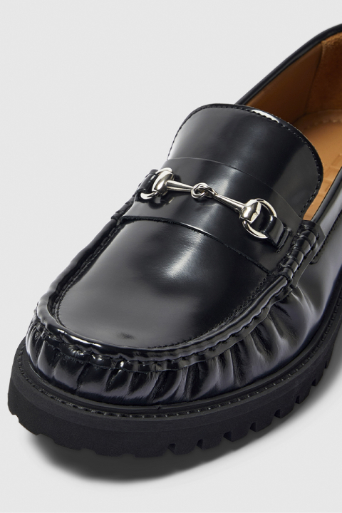 Selected Hugo Leather Horsebit Loafer Black