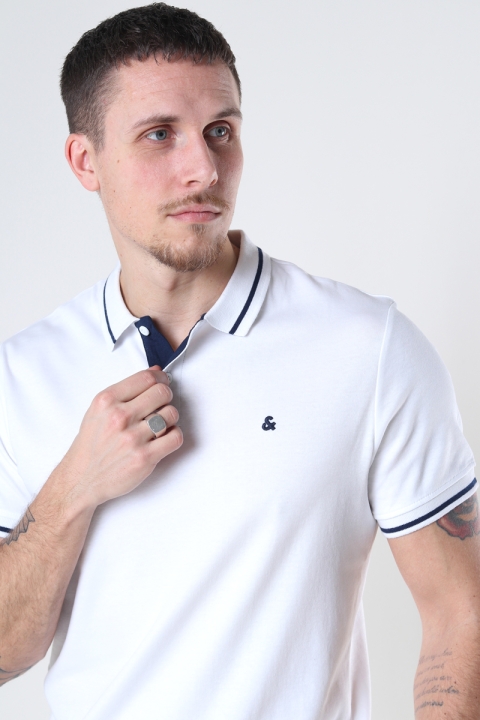 Jack & Jones JJEJERSEY POLO SS NOOS White REG