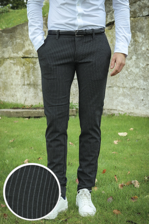 Only & Sons Mark Pants Stripe Dark Grey Melange