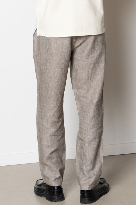 Clean Cut Copenhagen Tokyo Roman Linen Pants Khaki Melange