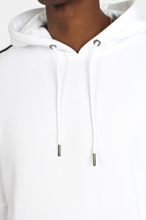 Urban Classics TB2085 Stripe Shoulder Hoodie White/Black/Fire Red