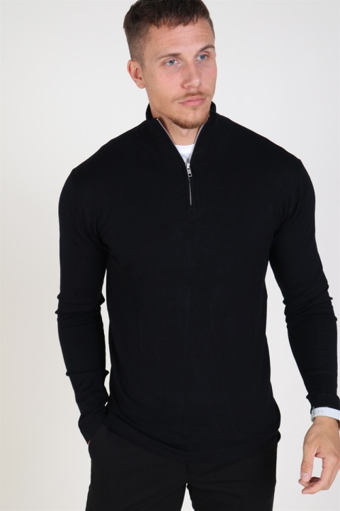 Tailored & Originals Knit - Murray Half zip Black