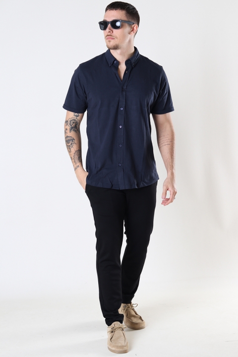 Clean Cut Copenhagen Hudson SOLID Stretch Shirt S/S Navy