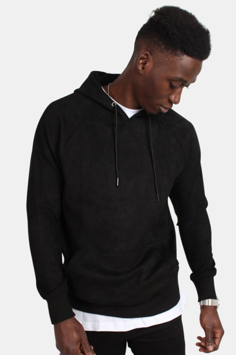 Urban Classics Imitation Suede Hoodie Black