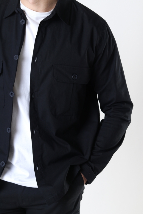 Clean Cut Copenhagen Ripstop Stretch Overshirt Black