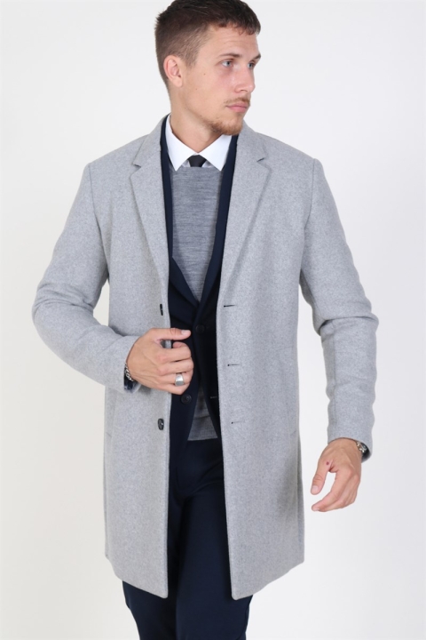 Jack & Jones Moulder Wool coat Light Grey Melange