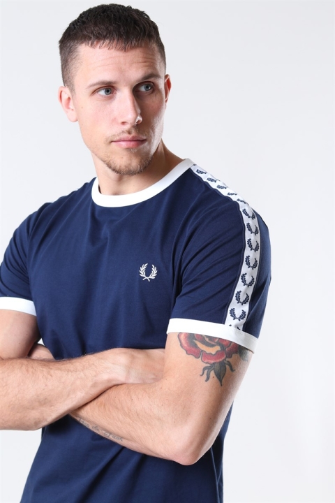 Fred Perry Taped Ringer T-shirt Carbon Blue