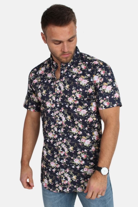 Kronstadt Johan Exotic S/S Shirt Rose/Navy