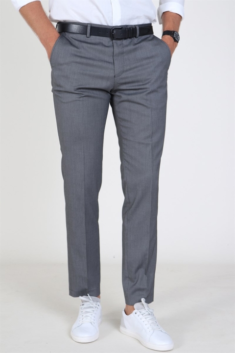 Selected Slim Mylo Logan Structure Pants Dark Grey Melange