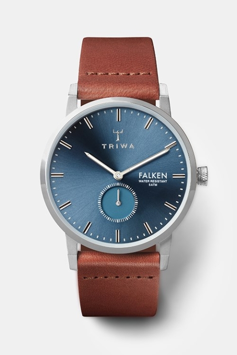 Triwa Blue Ray Falken Watch Brown Classic Silver Buckle