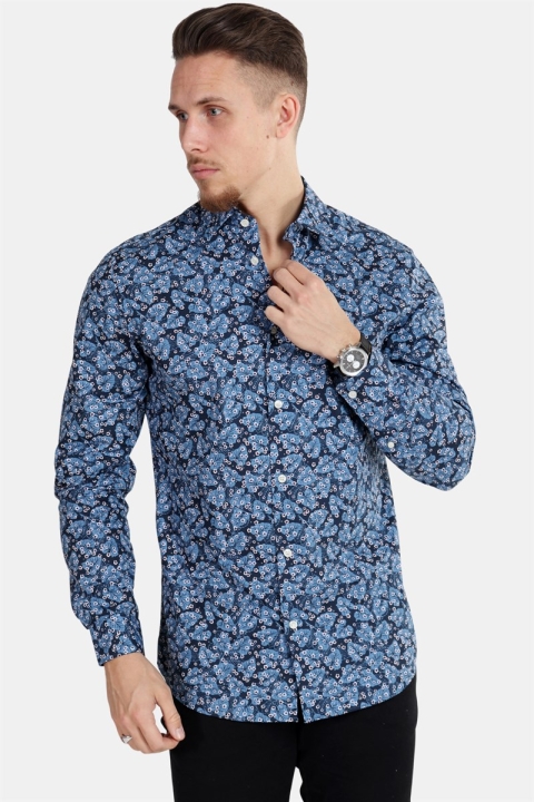 Selected Slimpen Blue Shirt Federal Blue Multi Colo