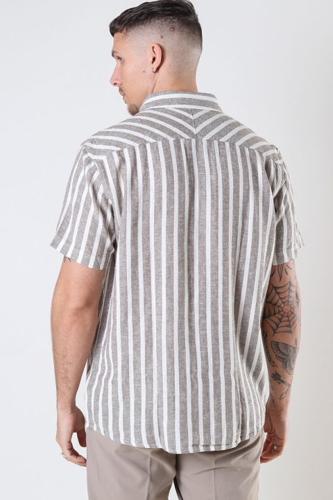 Solid Fried Linen Shirt Shitake