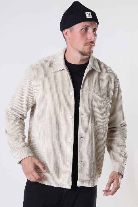Selected Loose Jake Cord Overshirt Oatmeal