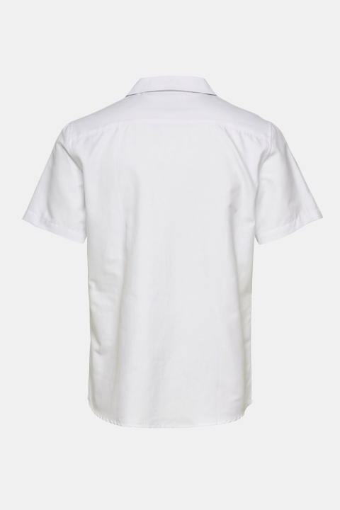 Only & Sons Travis SS Reverse Thin Oxford Shirt White