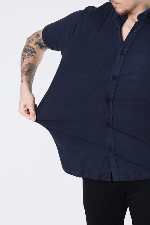 Clean Cut Copenhagen Hudson SOLID Stretch Shirt S/S Navy