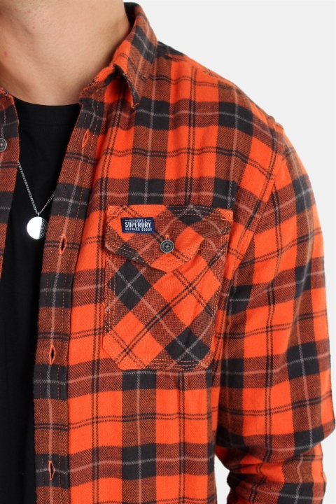 Superdry Rookie Ridge Shirt Broken Twill Orange