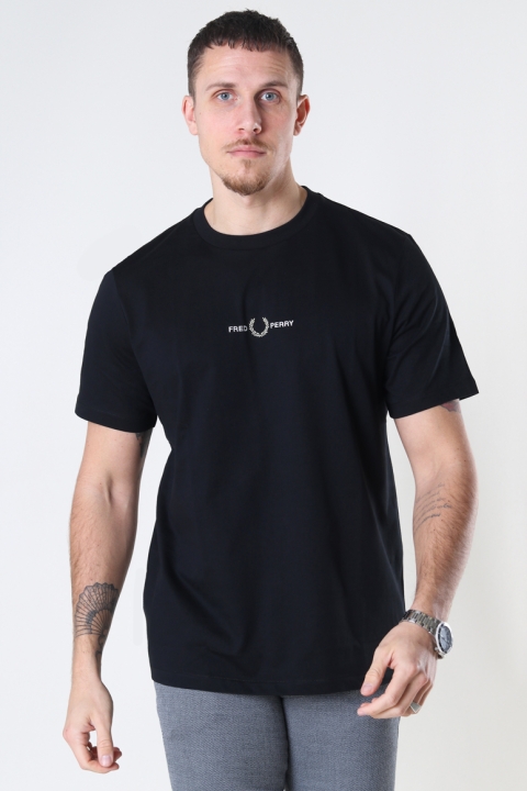 Fred Perry EMBROIDERED T-SHIRT 102 Black