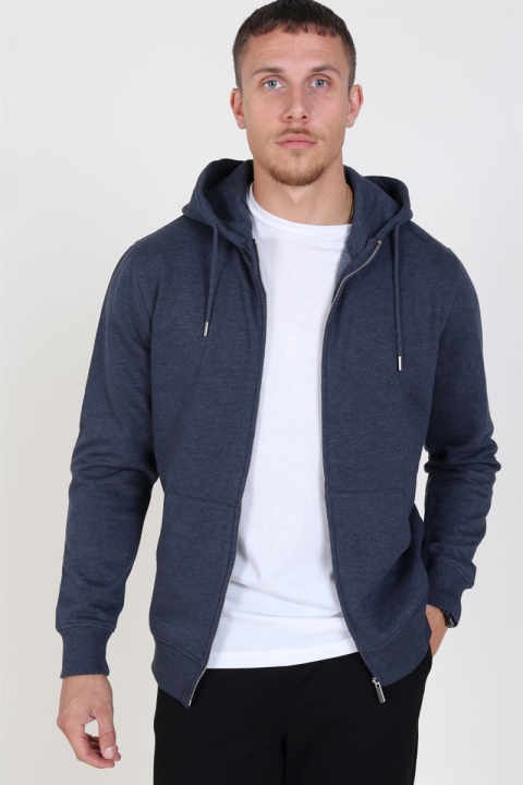 Solid Organic Morgan Zip Sweatshirts Navy Mel