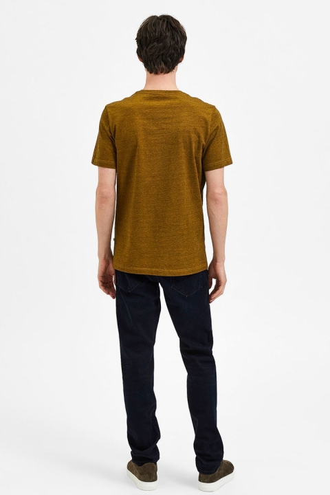 Selected SLHNORMAN MINI STRIPE SS TEE W NOOS Chai Tea Black