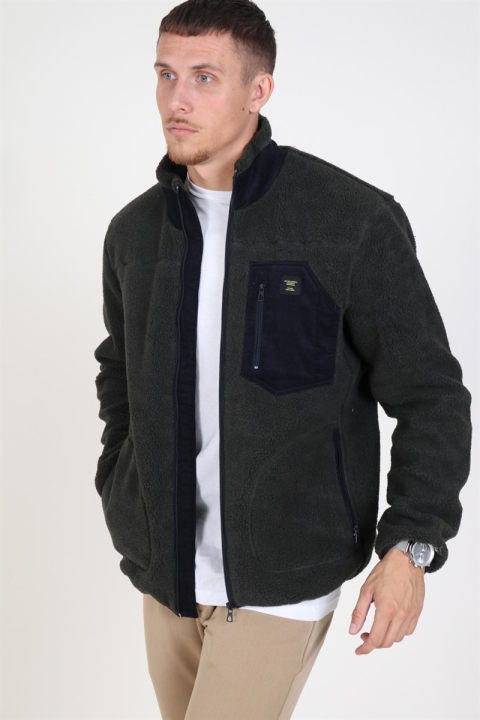 Only & Sons Dominic Sherpa Highneck Jacket Forest Night
