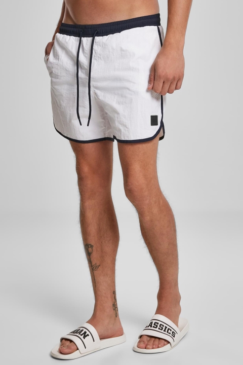 Urban Classics Retro Swim shorts White/navy