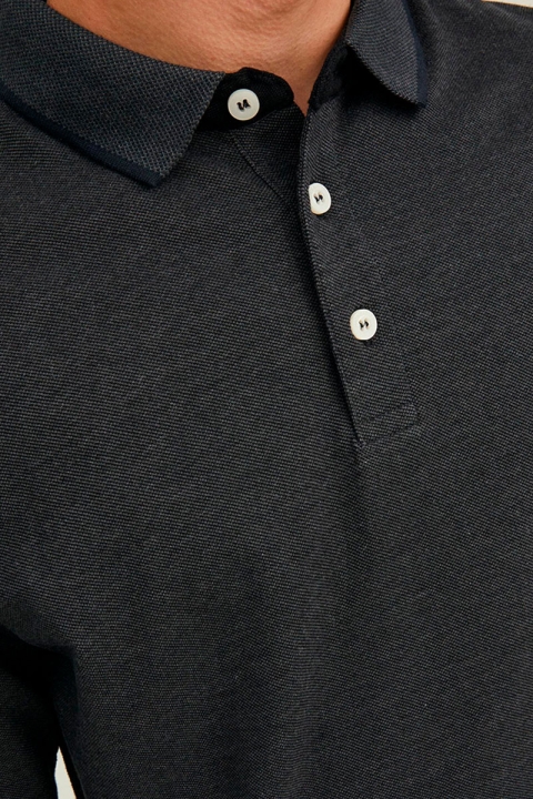 Jack & Jones PAULOS POLO LS Dark Grey Melange