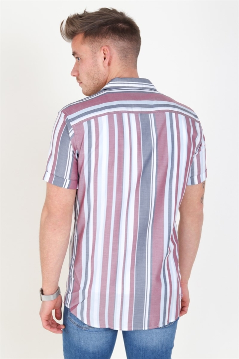 Jack & Jones Robert Stripe Shirt S/S Cordovan