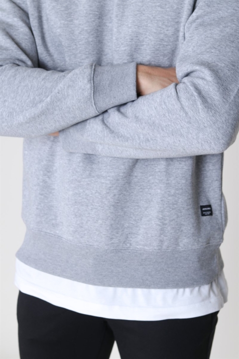 Jack & Jones Soft Sweatshirts Crew Neck Light Grey Melange