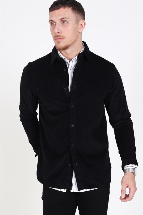 Selected Craig Cord Shirt Black