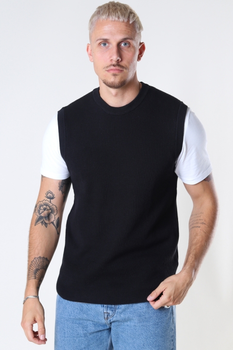 ONLY & SONS ONSWEB LIFE STRUCTURE VEST KNIT Black