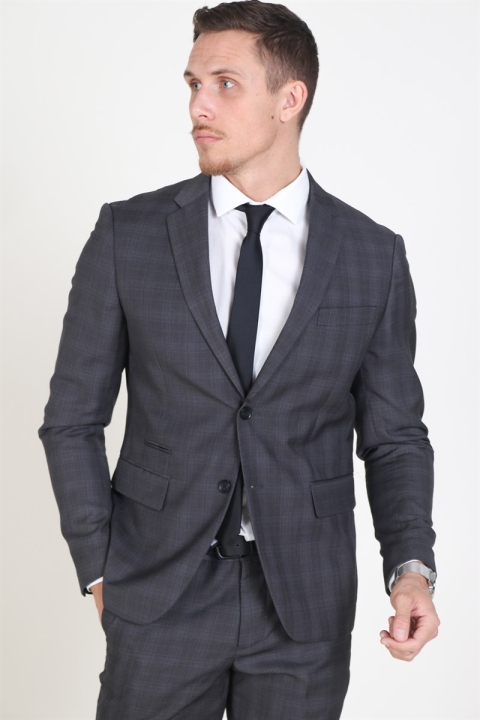 Lindbergh Checked Men's Jacketsæt Check Grey