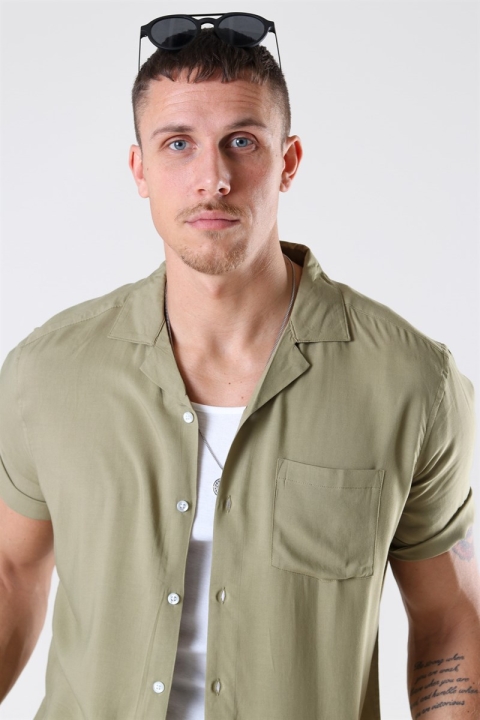 Only & Sons Silo Solid Viscose Shirt S/S Dried Herb