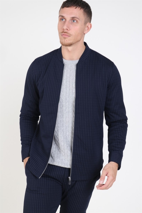 Clean Cut Milano Pinstripe Jacket Navy