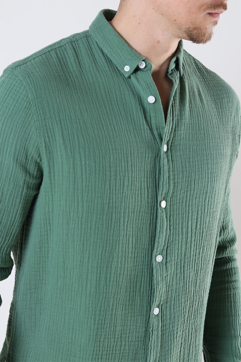 Kronstadt Johan Muslin shirt Ivy Green