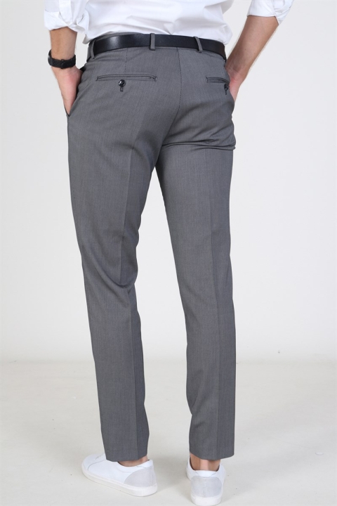 Selected Slim Mylo Logan Structure Pants Dark Grey Melange