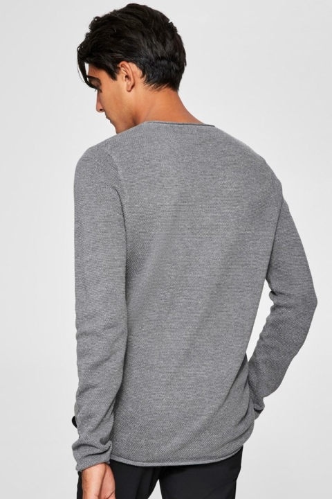 Selected Rocky Crew Neck Knit Medium Grey Melange