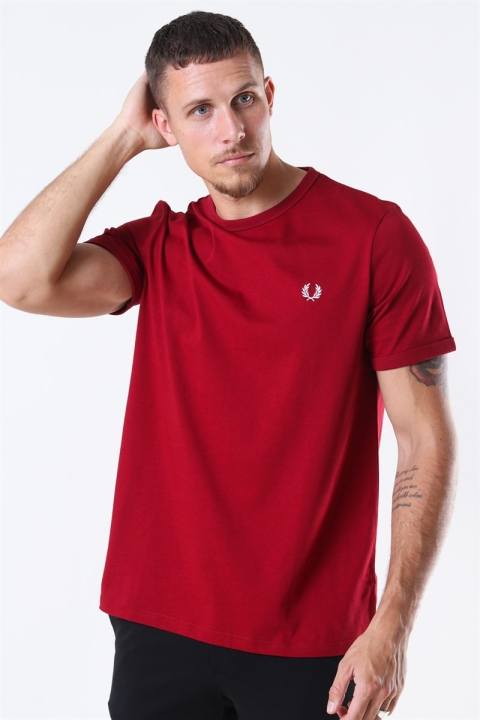 Fred Perry Ringer T-Shirt Rosso
