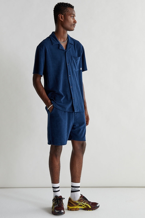 Woodbird Mays Towel Shirt Navy