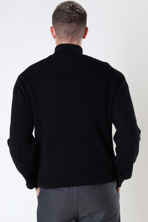 Clean Cut Copenhagen Basic Organic 1/2 Zip Knit Black