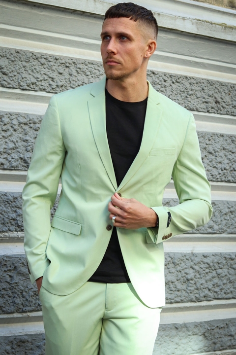 Jack & Jones FRANCO SUIT Celadon Green SUPER SLIM FIT