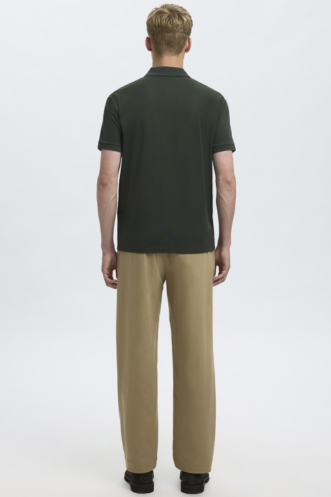 Selected Fave Zip Polo SS Deep Forest