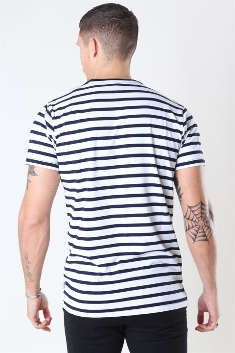 Kronstadt Navey Recycled Bomulds T-shirt Navy/White