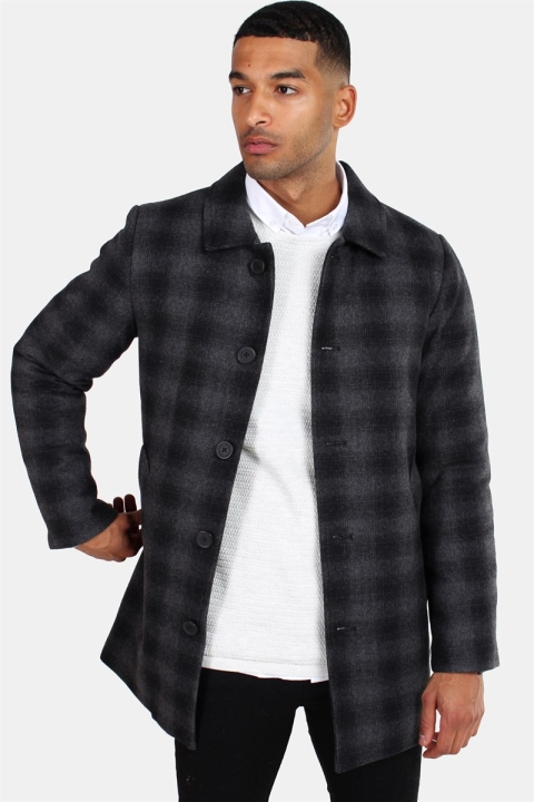 Clean Cut Halmstad Wool Frakke Grey Checked