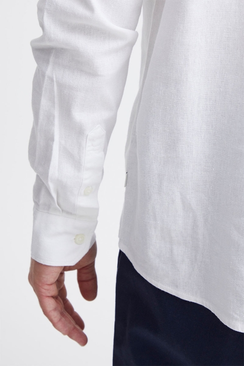 Allan China Linen Shirt White